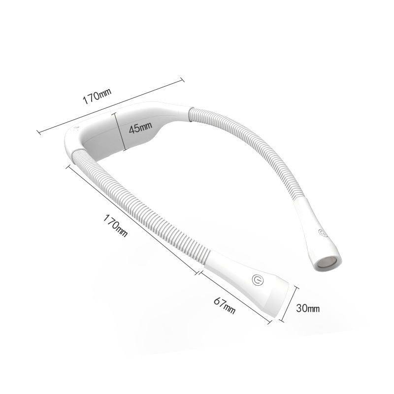 LED neck reading lamp, 2000 mAh battery, USB rechargeable