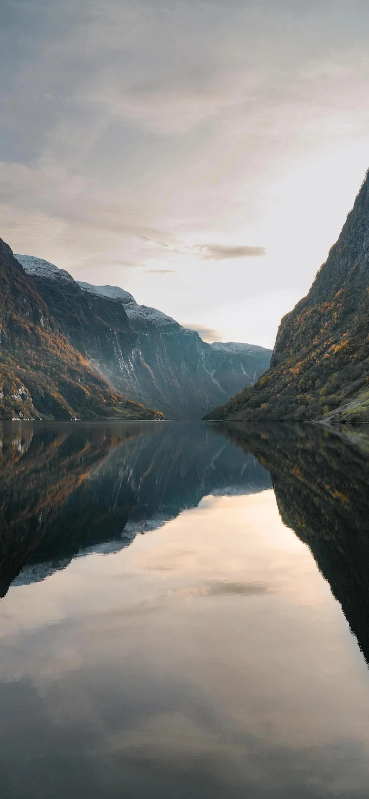 Mountain Reflection In Calm Fjord - Landscape Photography 4K iPhone Wallpaper (2307x4998)
