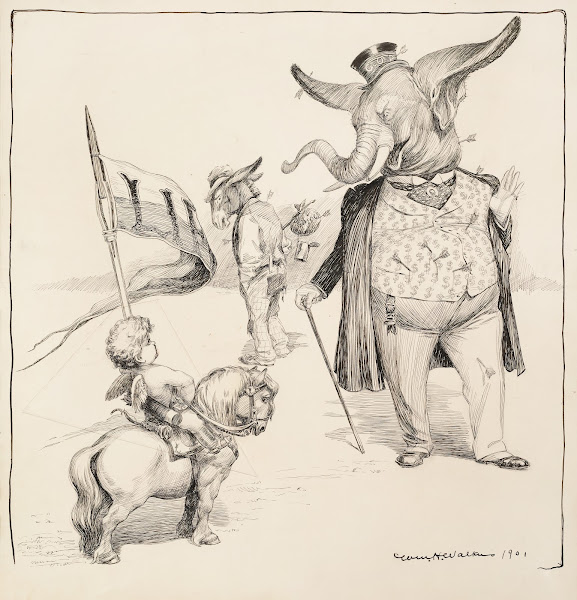 Both the wealthy Republican Party elephant and poor Democratic Party donkey have