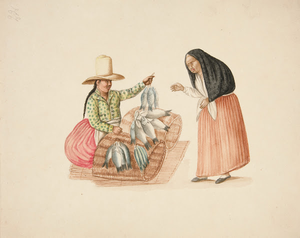 Fish Merchant and Indian Woman ca1850