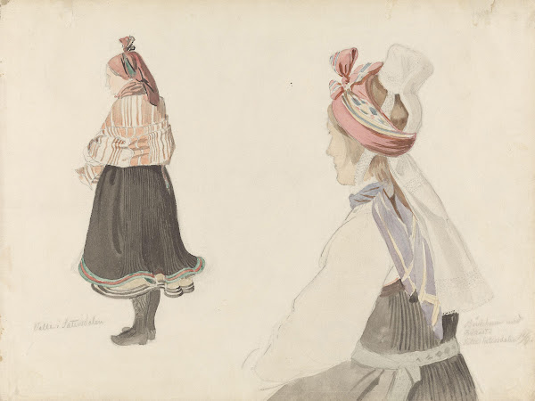 Draktstudier Valle i Setesdal 1848