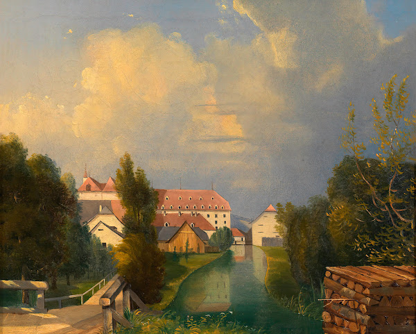 Fabriksgarten in Schwadorf ca 1835