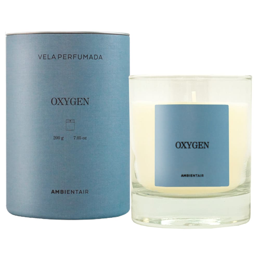Vela en vaso Ambientair™ Colors aroma Oxygen color azul