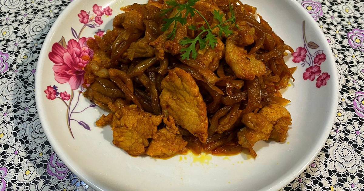 SP.0268 - Thịt Heo Xào Xá Bấu