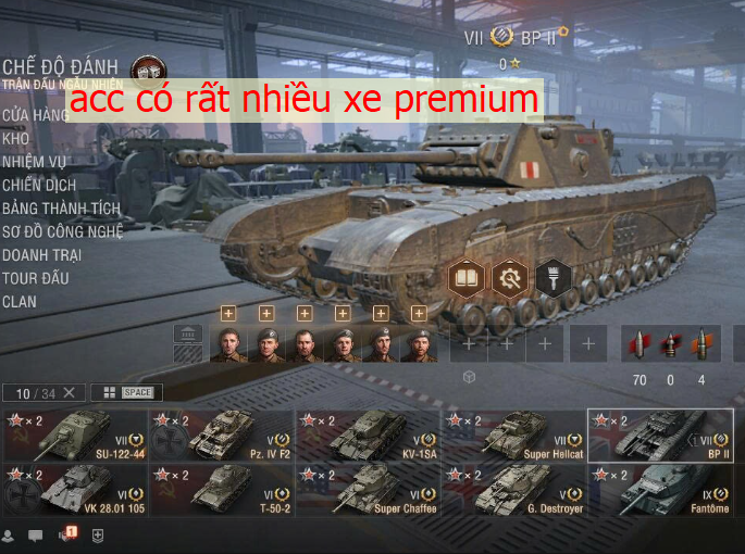 Bán Tài Khoản World of Tanks 3 tank Cấp 10, 18K Trái Phiếu,...