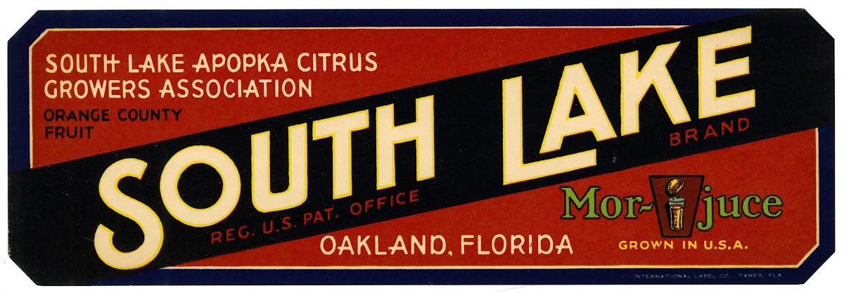 South Lake Brand Fruit Label 1930 1950