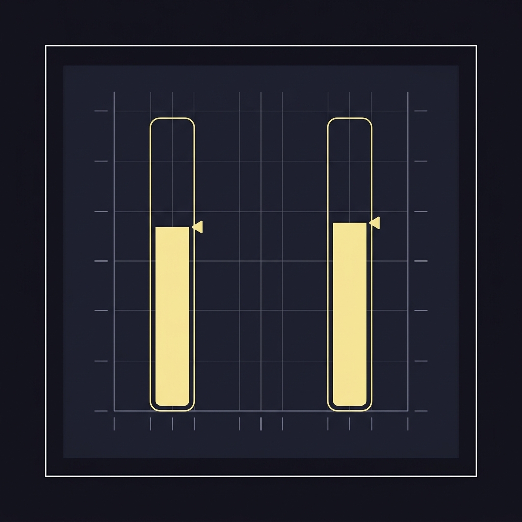 Minimal 2D vector comparison of american odds to probability showing a tiny rounding difference between -149 and -150 represented by two adjacent bars one slightly taller on dark Funded Plays style background