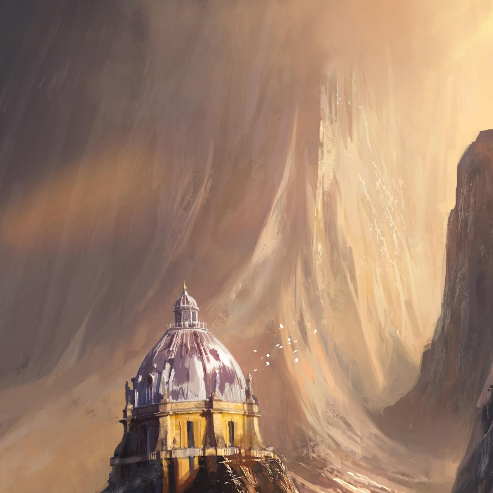 Download Domed Shrine On Mountain Peak 2K iPhone