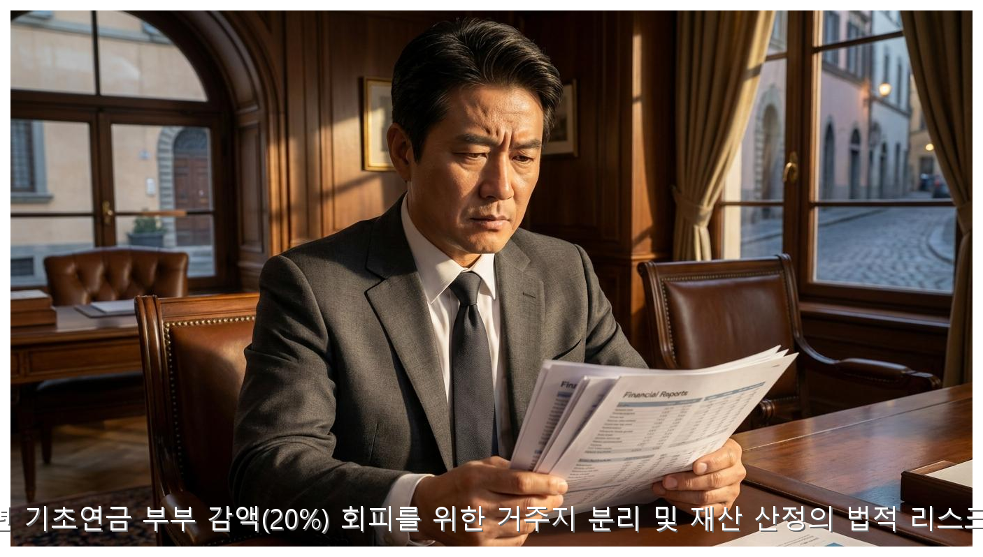2026년 기초연금 부부 감액(20%) 회피를 위한 거주지 분리 및 재산 산정의 법적 리스크 분석 핵심 안내 및 분석 인포그래픽 (2)