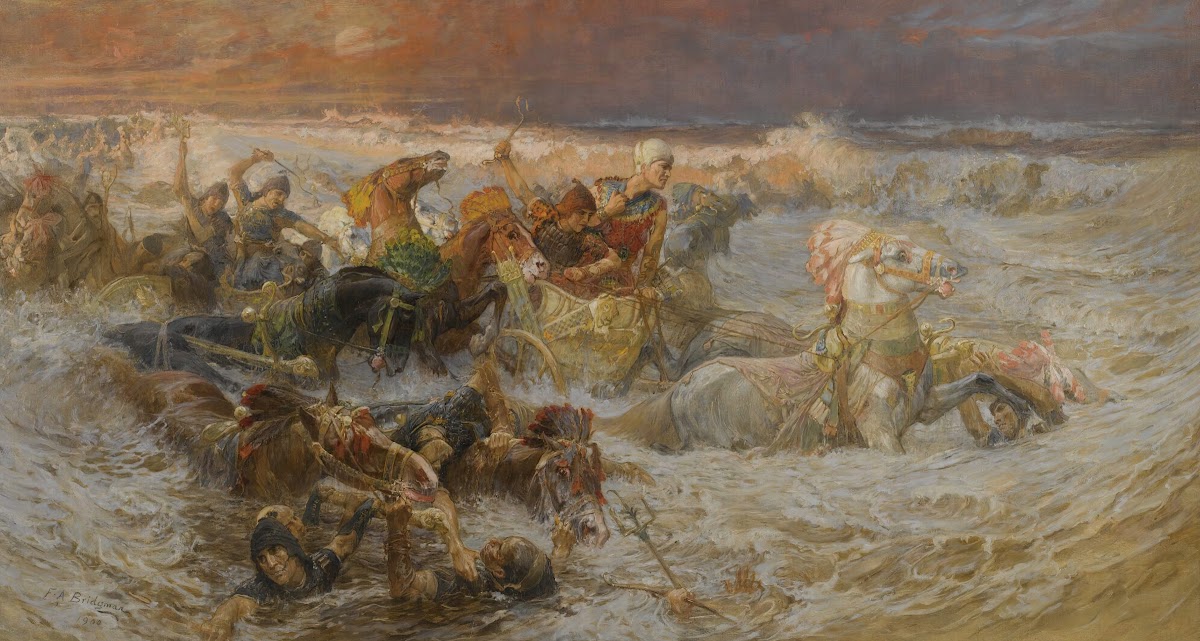 Pharaoh And His Army Engulfed By The Red Sea 1900