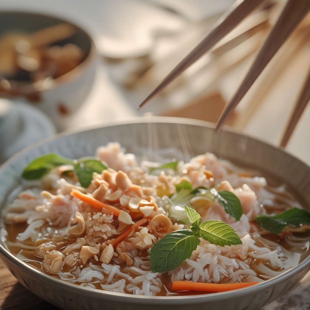 Vietnamese-Inspired Turkey Rice Noodle Bowl with Nuoc Cham Dressing