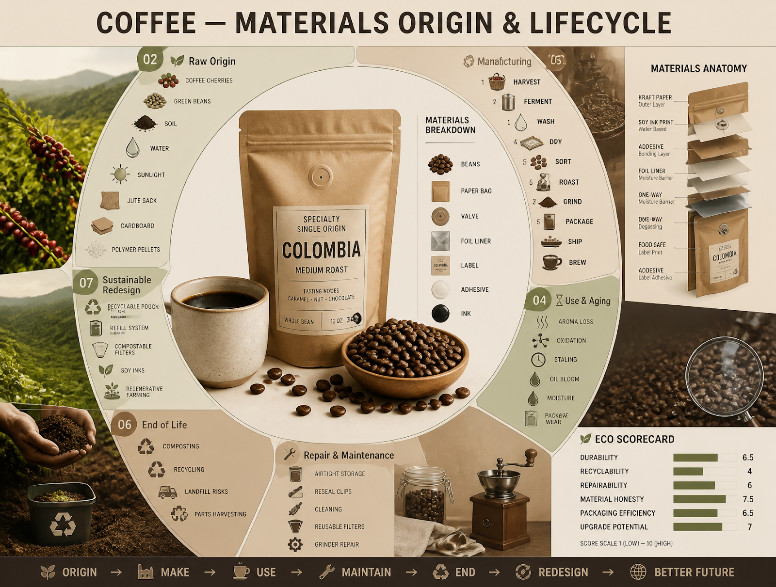 Título: Café - Origen de los materiales - Ciclo de vida