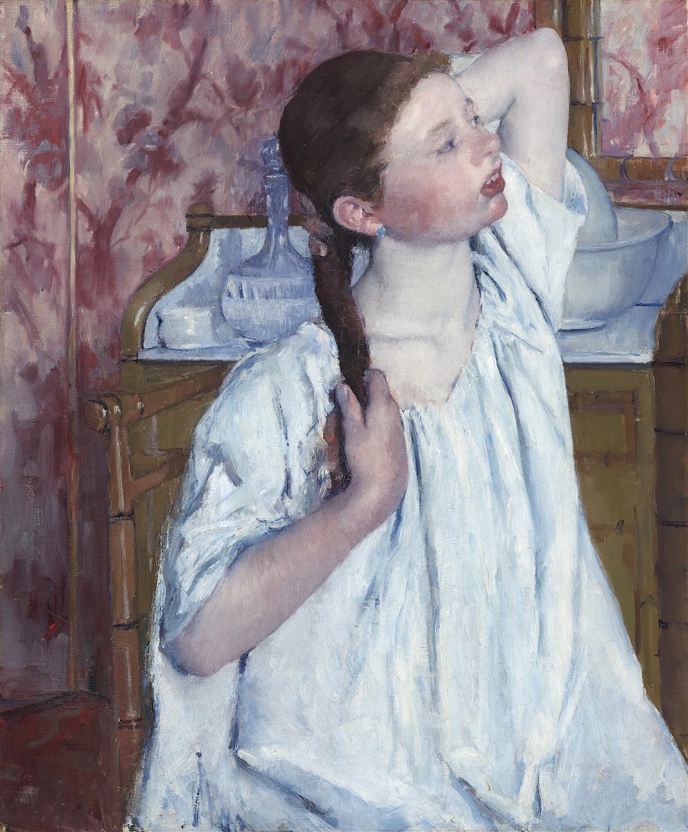 Girl Arranging Her Hair 1886