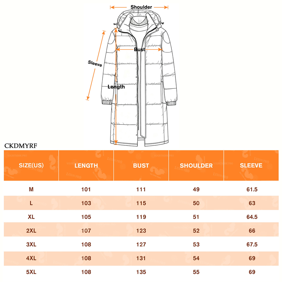 2D Long style down jacket with a hood
