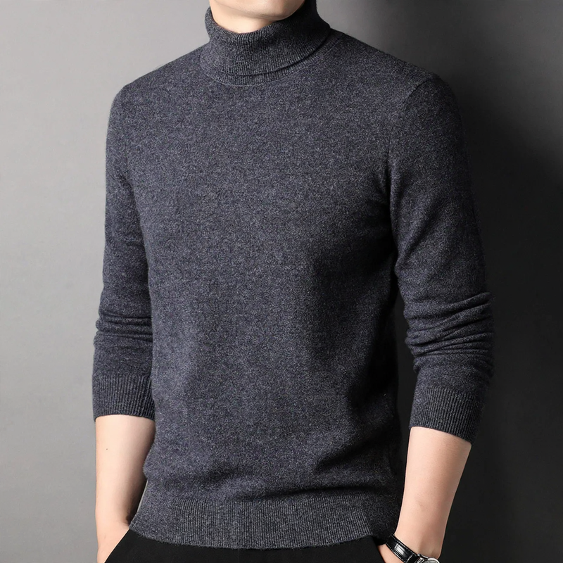 Men's Wool Sweater, Turtleneck, Classic Design