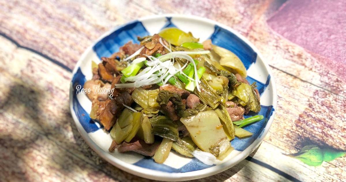 Cải Chua Xào Lòng Vịt