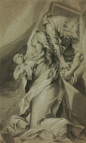 Kneeling Magdalene and Tomb Attendant