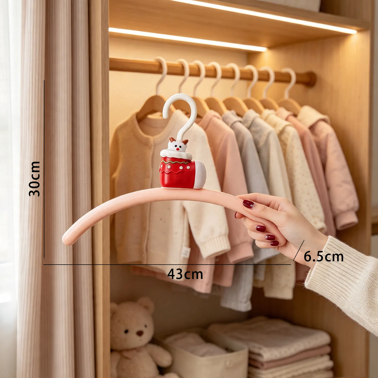 Plastic hanger with Christmas design