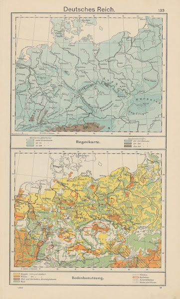 Deutsches Reich Regenkarte  Bodenbenutzung 1930