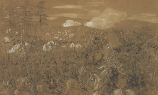 General McClellan accompanied by General Burnside taking leave of the Army of th