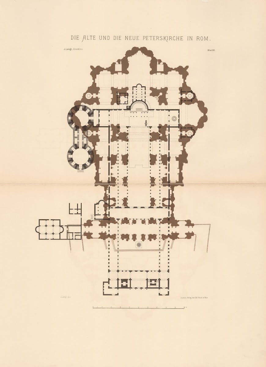 Die alte und die neue Peterskirche in Rom 1911