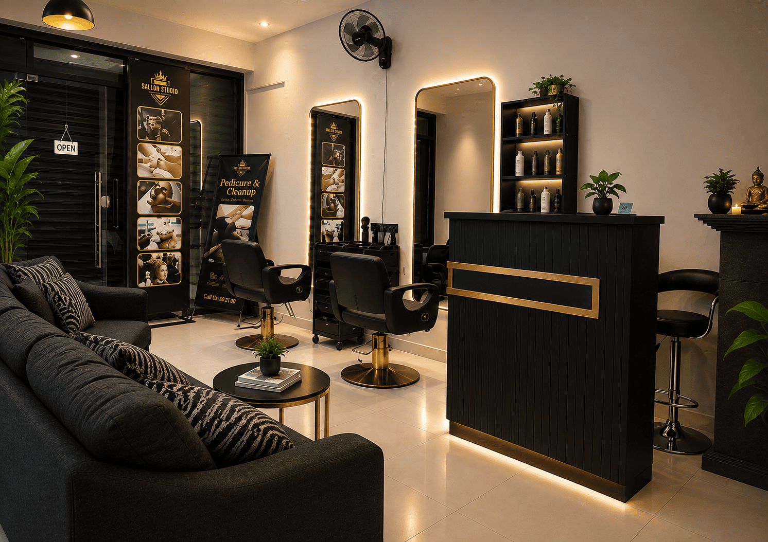 Salon Urban Trend studio interior in Kandy