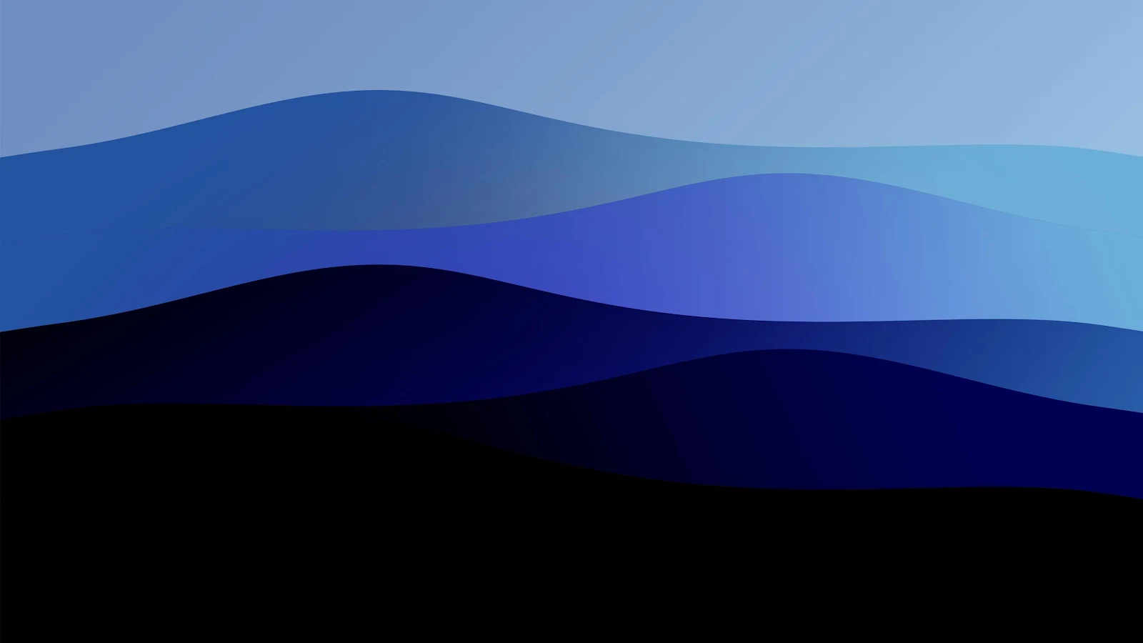 Blue Waves, Abstract Design, Gradient, Modern Graphic 2K Desktop Wallpaper
