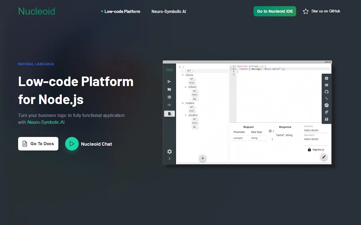 Captura de Nucleoid - Low-code Framework