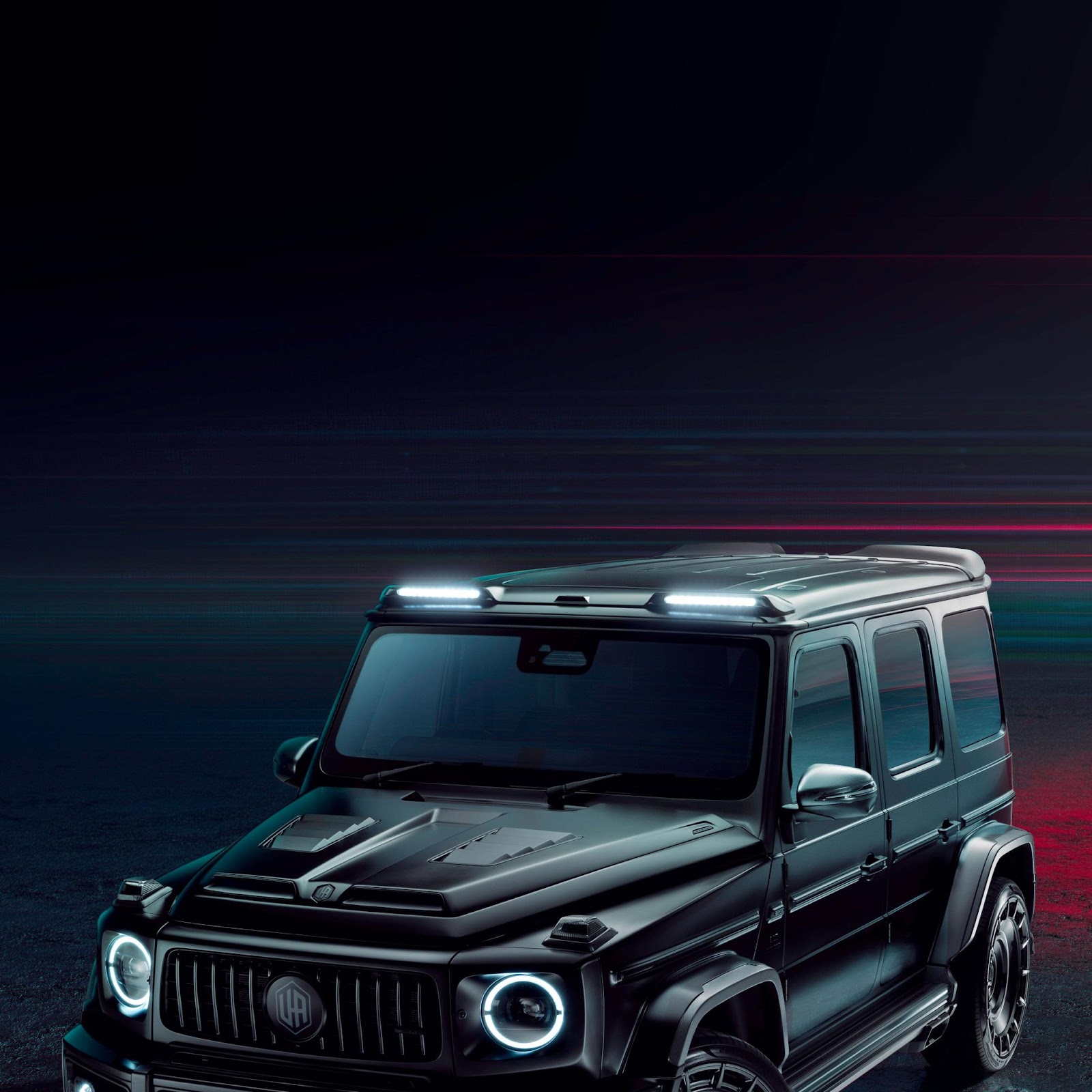 Download Custom Black Mercedes G-Class 2K iPhone