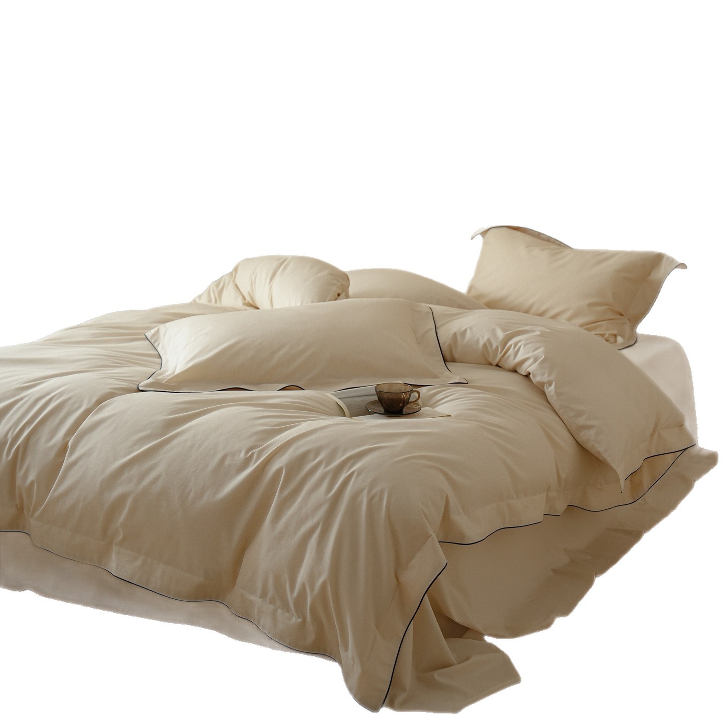 Cotton Bedding Set, 4-Piece, Solid Color