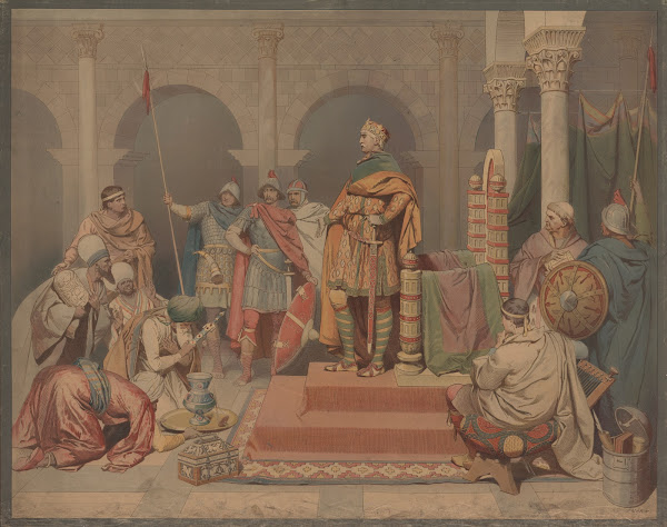 Charlemagne receives Moorish embassy 19th century