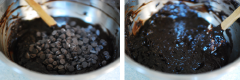 Cuối cùng cho chocolate chip đen vào, trộn đều lên. Đổ hỗn hợp bột vào khuôn, rắc lên một lớp chocolate chip và cho bánh vào lò nướng từ 60 - 65 phút là bánh đã chín rồi đó. Lấy bánh ra đợi nguội cỡ 15 phút là dùng được nha.