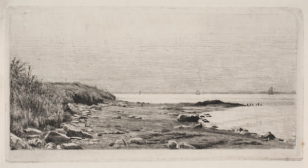 Strandparti Solskin i Havet 1884
