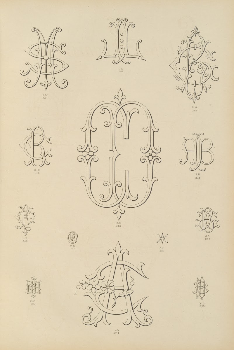 Album de chiffres  monogrammes couronnes de noblesse francaises et etrangeres Pl