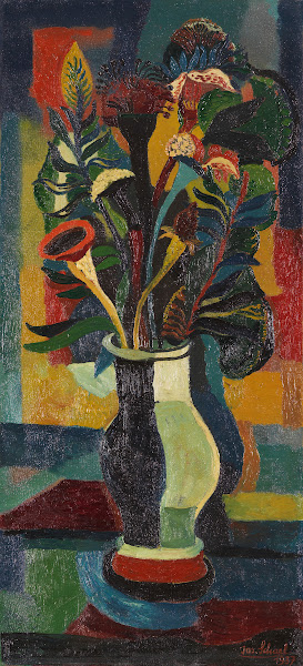 Blumen in einer bauchigen Vase 1937