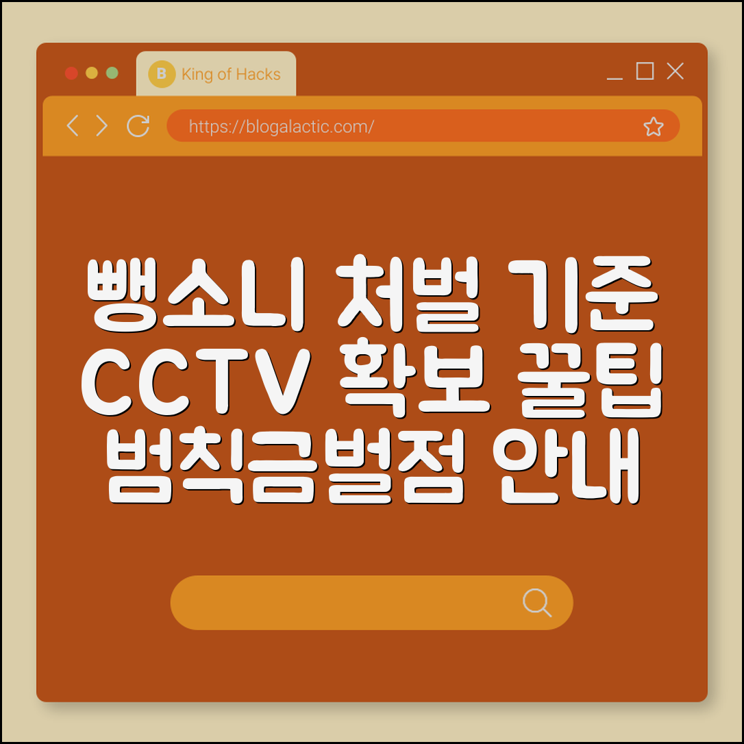 주차장 뺑소니(물피도주) 당했을 때 처벌 기준 및 CCTV 확보 요령 (범칙금부과, 벌점, 블랙박스영상)