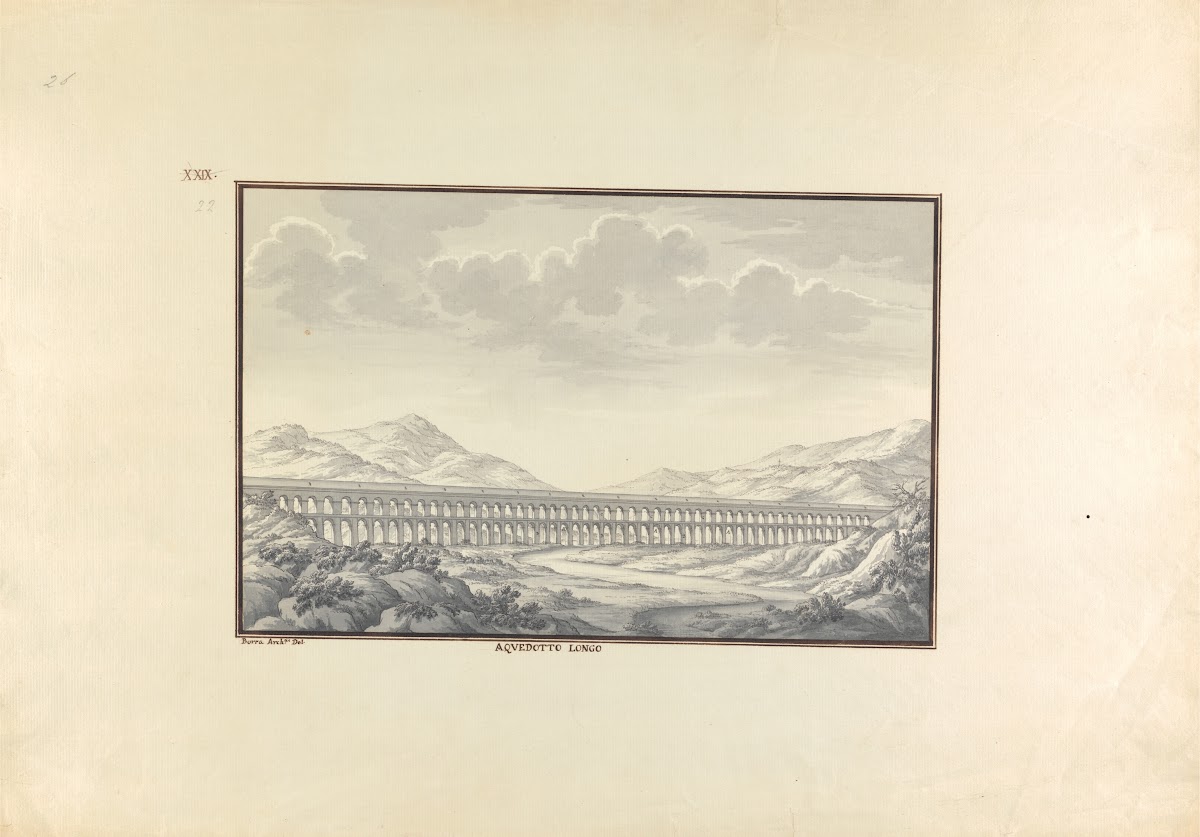 View of a Long Aqueduct ca 1750