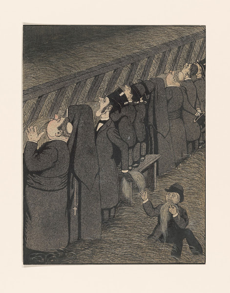 rij heren bij een voederbak c 1800   c 1900