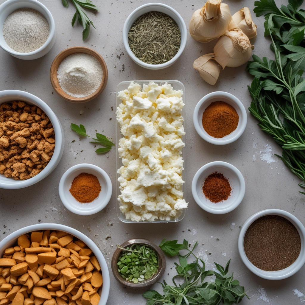Ingredients for Cottage Cheese Brownie Bites: Quick, No-Bake & Delicious Snack Recipe