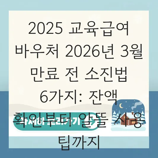 기초생활수급자 교육급여 바우처 유효기간: 2026년 3월 31일 만료 전 포인트 소진 방법 대표 이미지
