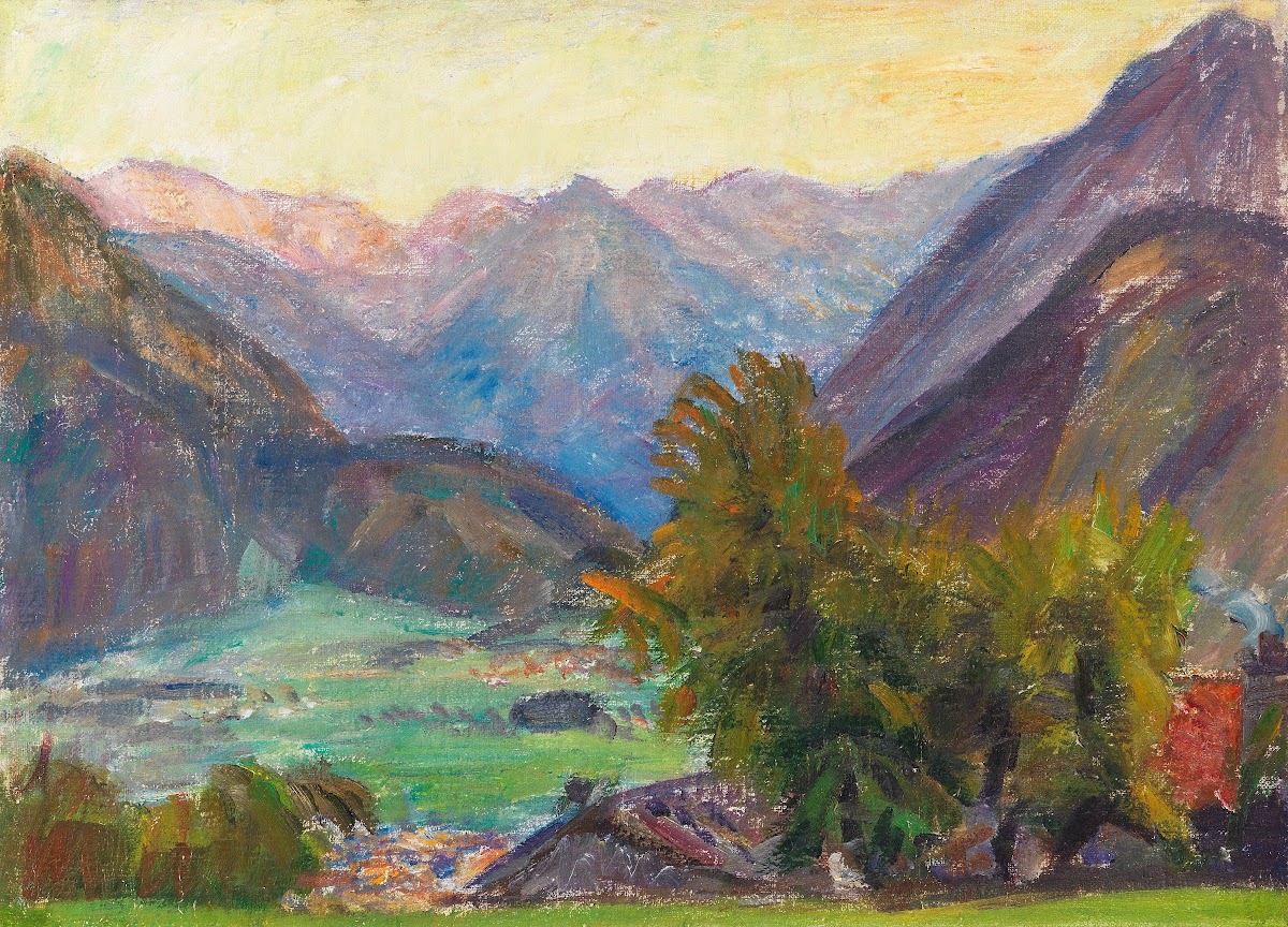 Blick ins Ostrachtal mit Hintersteiner Bergen 1932