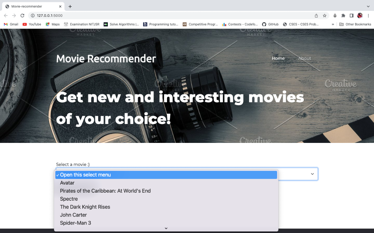 Captura de Recommendme
