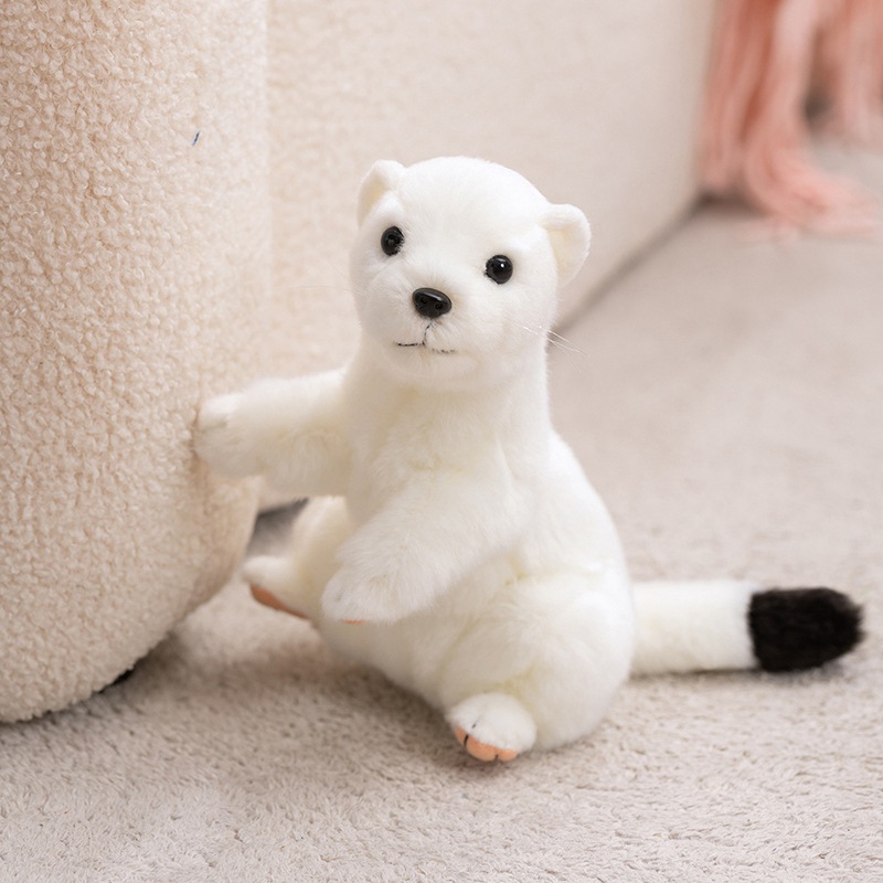 Stuffed weasel, white