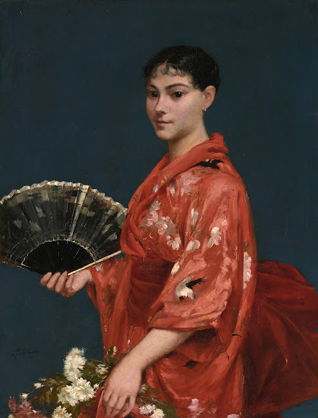 Young Woman in a Red Kimono 18701889