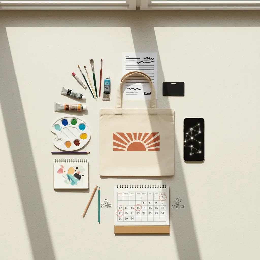 Free art therapy Singapore referral pathways with art supplies, calendar, and community support documents