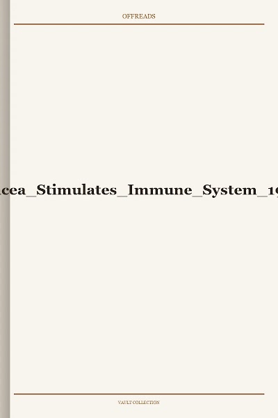 Echinacea Stimulates Immune System 1999
