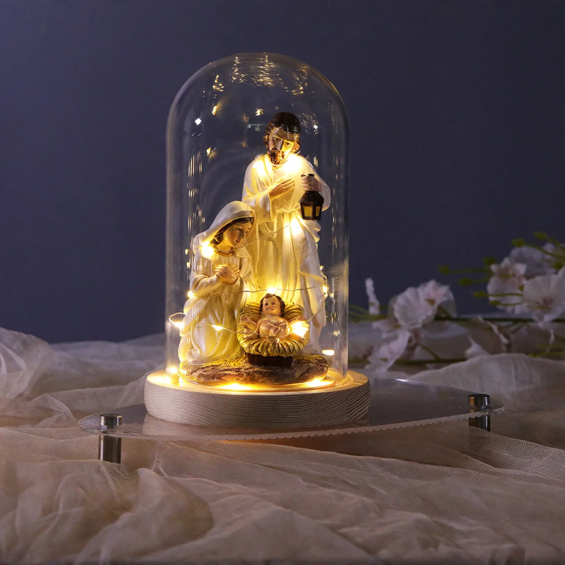 Dekorative Krippenszene mit LED-Beleuchtung