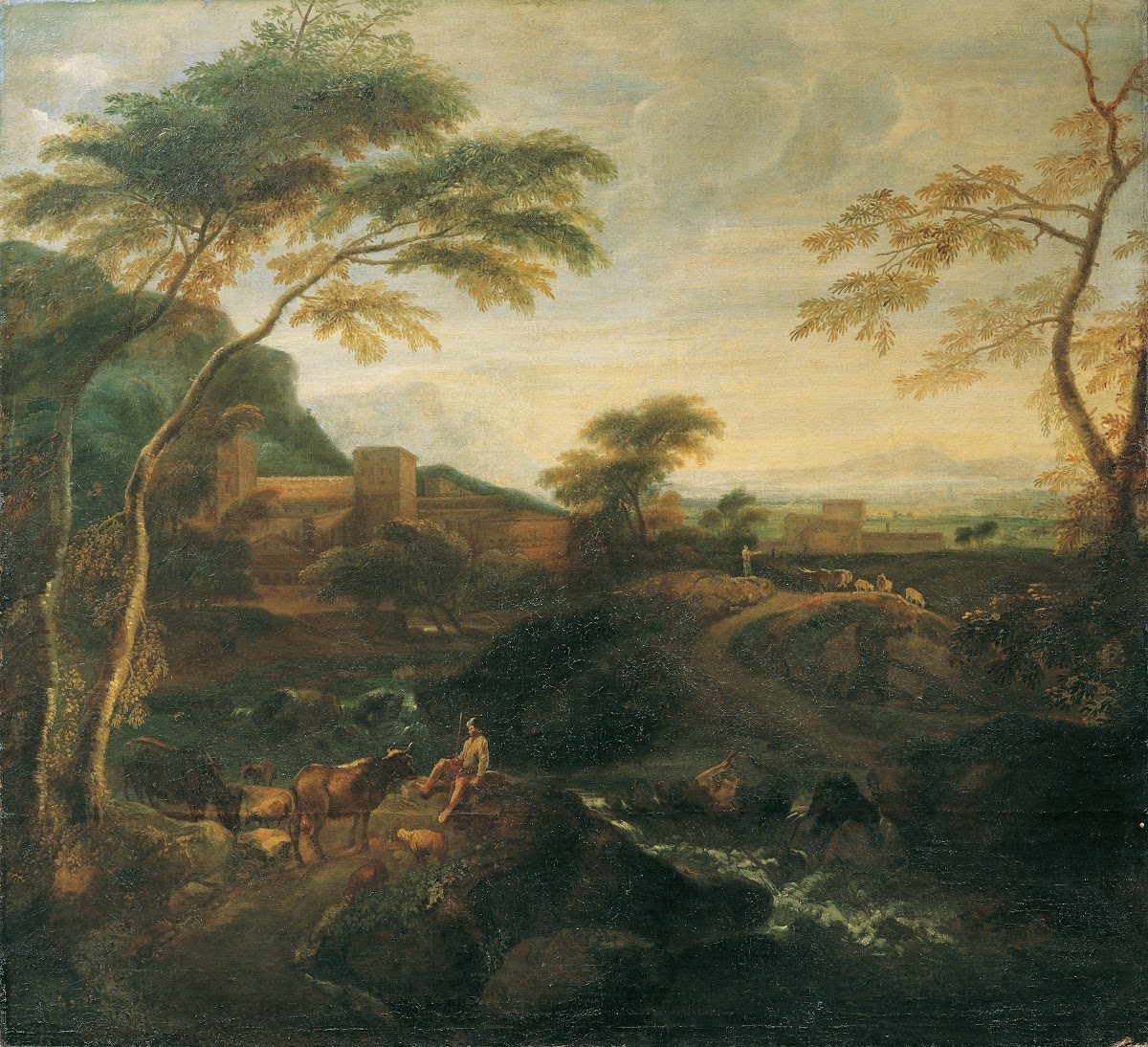 Landschaft mit weidenden Kühen 1710 1720