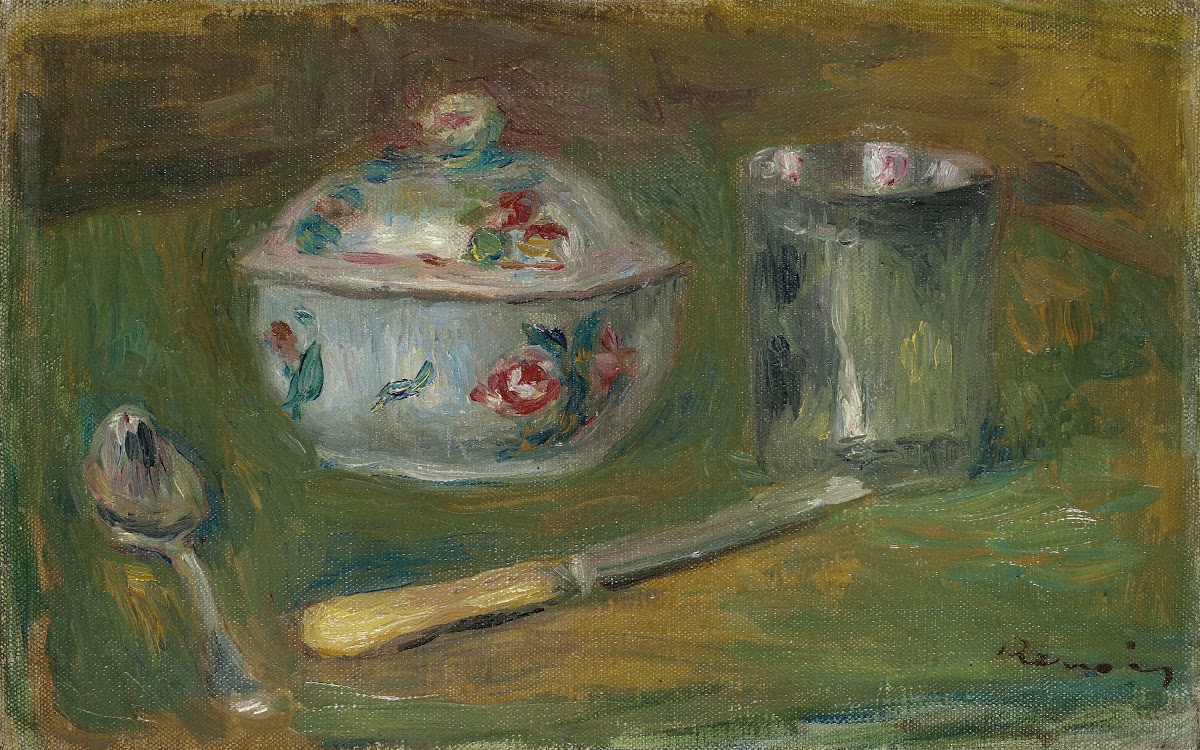 Sucrier gobelet cuillère et couteau circa 1910