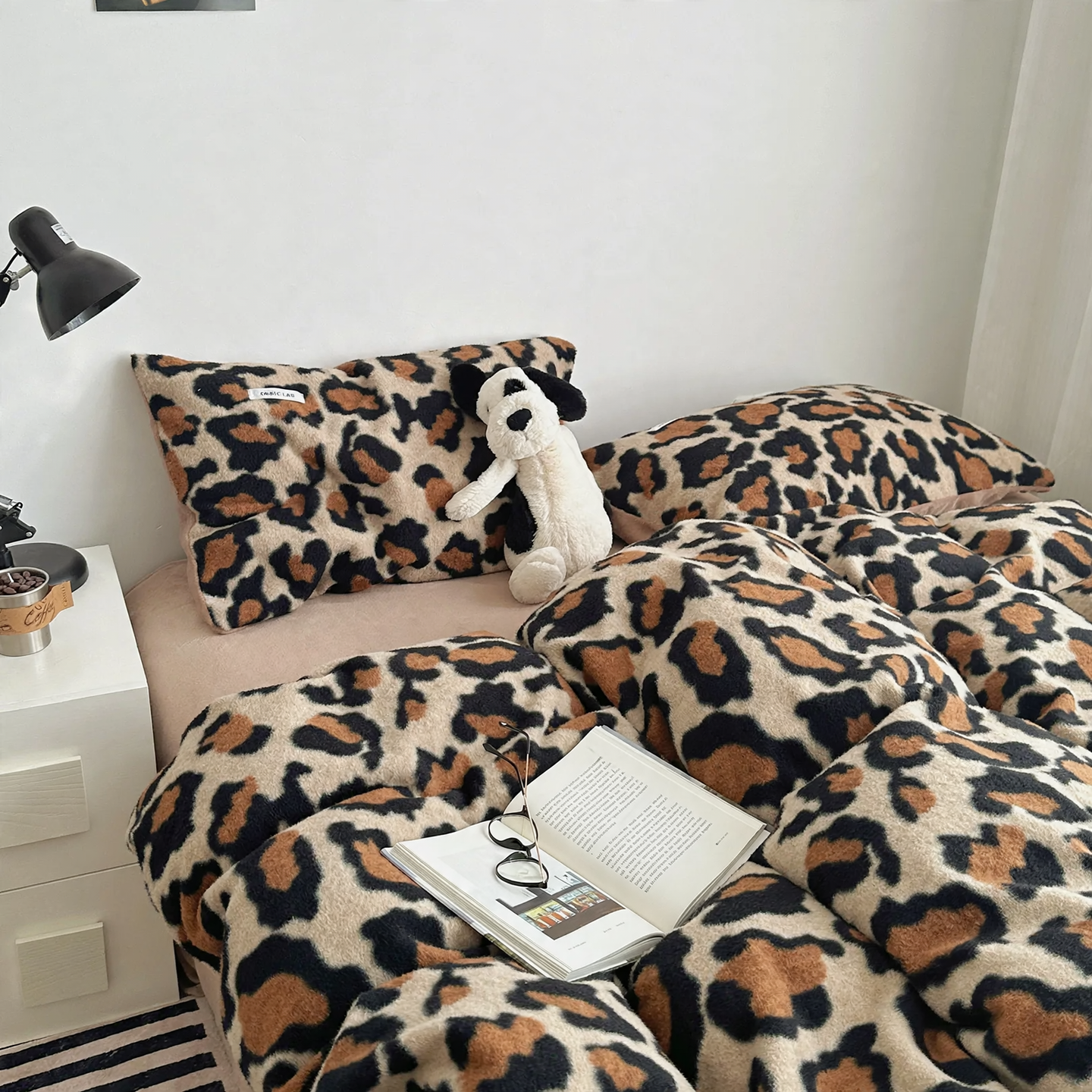 Double-sided fleece bedding set, warming